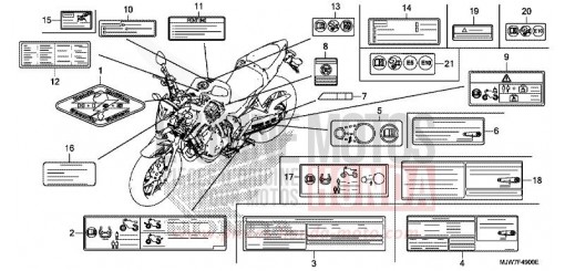 ETIQUETTE DE PRECAUTIONS CB500FAH de 2017